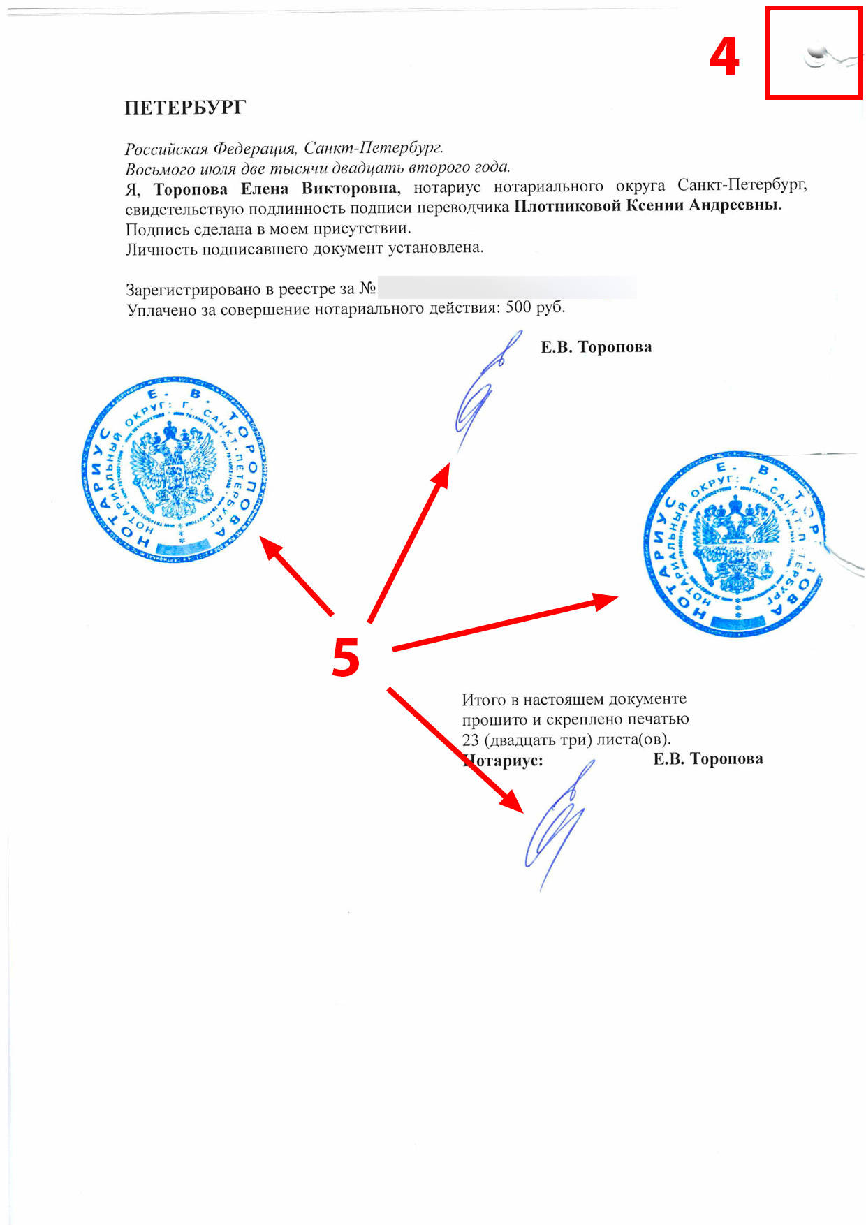 Перевод финансовой отчетности, заверенный печатью нотариуса