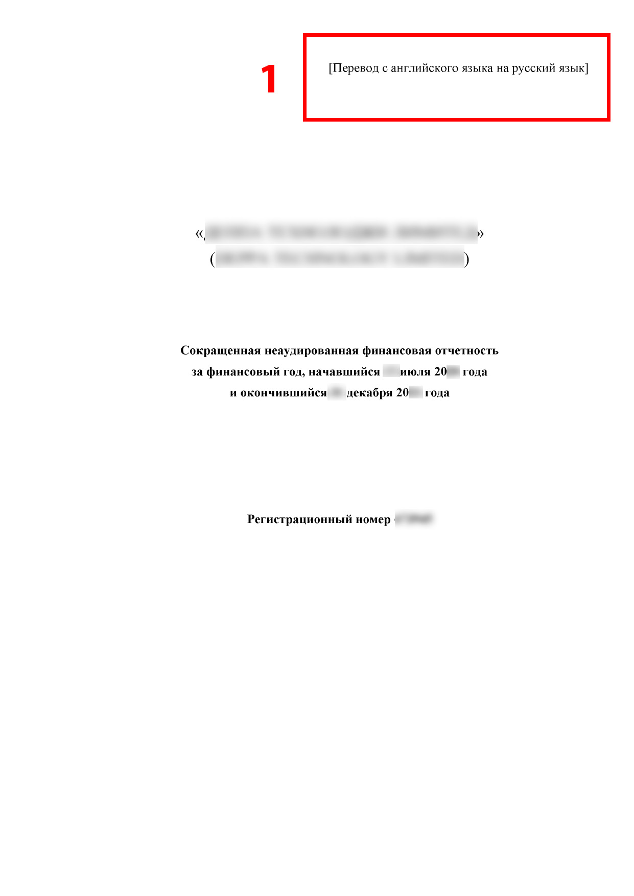 перевод финансовой отчетности с английского на русский нотариально заверенный, страница 1